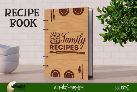 3D Kitchen Book Graphics for Laser Engraving Projects