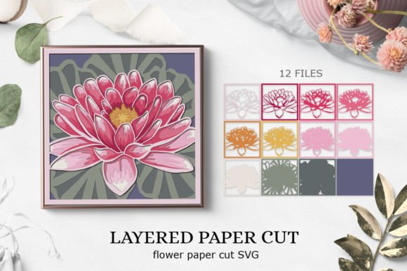 3D Layered Design Flower SVG for Shadow Box Creations