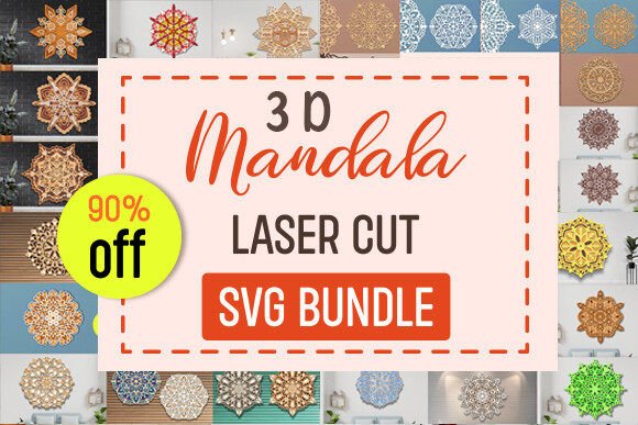 3D Layered Mandala Laser Cut SVG Bundle for Modern Wall Decor