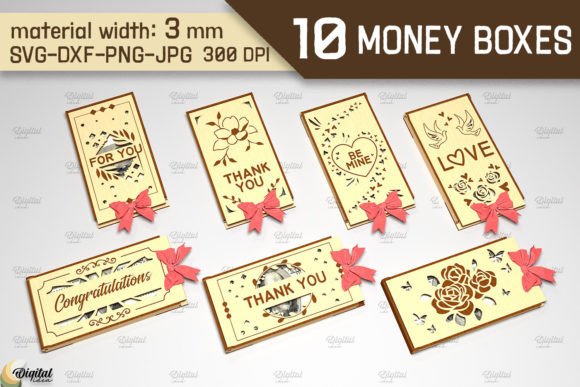3D Money Box SVG Bundle: A Laser-Cut Design Asset for Creative Publishers