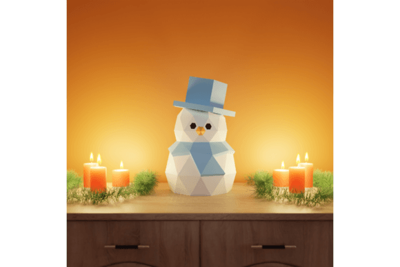 3D Papercraft Snowman: A Versatile SVG Asset for Christmas Design Projects