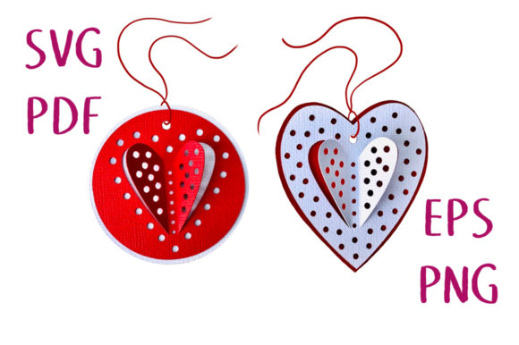 3D Polka Dot Hearts Gift Tag SVG Cut for Creative Sellers