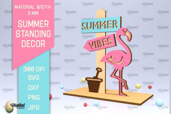 3D Summer Standing Decor Laser Cut: A Versatile Graphic Design Asset for Signs
