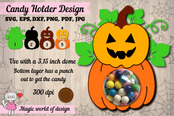 3D SVG Halloween Candy Dome Shapes for Small Business Branding