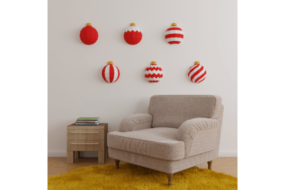 3D SVG Papercraft Wall Hanging Baubles for Christmas Branding