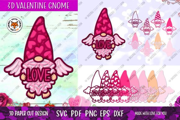 3D Valentine Gnome with Wings SVG: A Versatile Shape for Creative Publishing