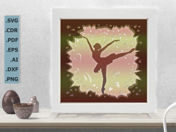 Ballerina 3D Shadow Box Template: A Laser Cutting Asset for Elegant Branding