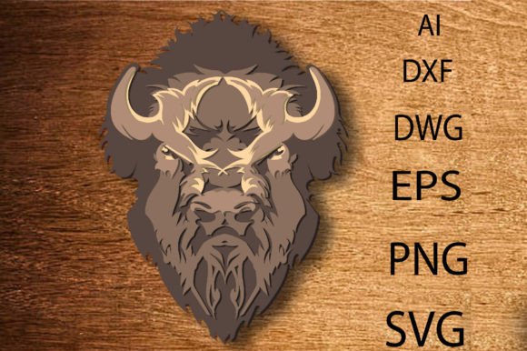Buffalo Laser Cut File 3D for Wall Decor