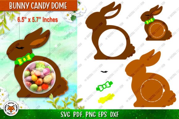 Chocolate Bunny Candy Dome, 3D SVG Shape for Easter Branding