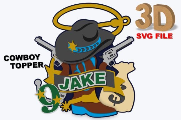 Cowboy Topper 3D SVG: A Versatile Graphic Design Asset for Creative Projects