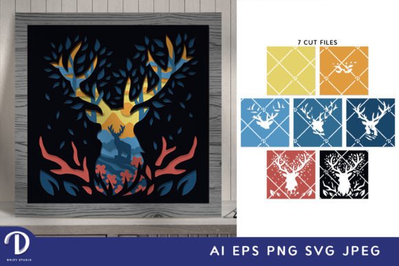 Deer Antler 3D Shadow Box Paper Cut Review