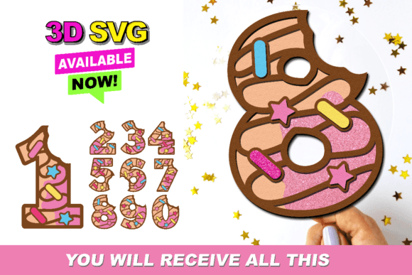 Donut Numbers 3D SVG: A Sweet Addition to Your Editorial Design Toolkit