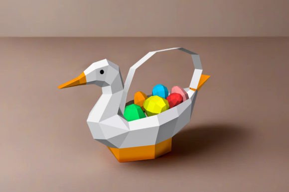 Easter Duck Egg Basket 3D SVG – A Vibrant Graphic Design Asset for Seasonal Campaigns