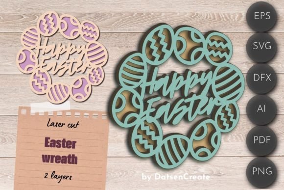 Easter Wreath 3D Mandala Ornament SVG for Laser Cutting and Spring Amp Projects