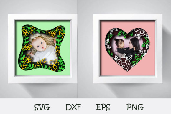 Flowers Frame 3D SVG for Shadow Box Design