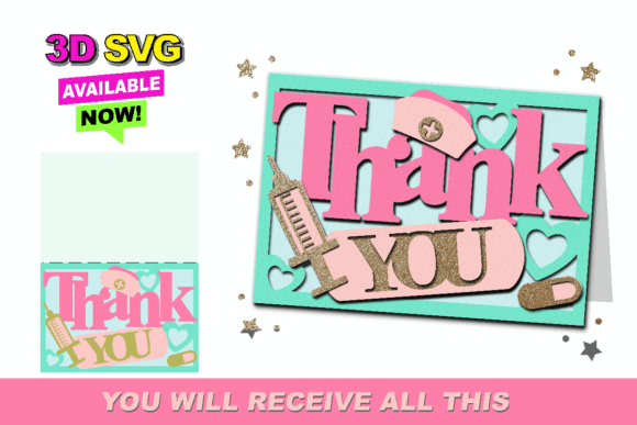 Nurse Thank You Card 3D SVG: A Thoughtful Design for Real Projects