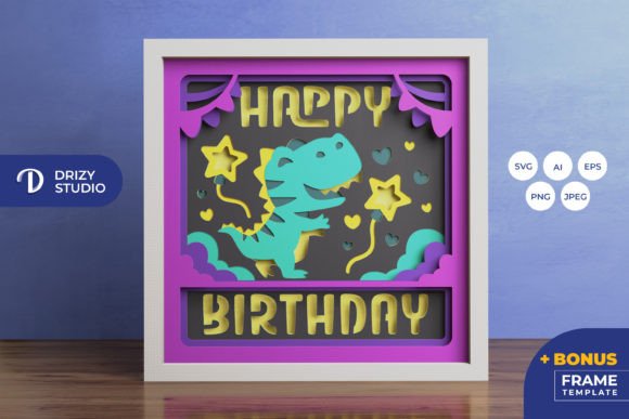T-Rex Birthday 3D Shadow Box Design Review